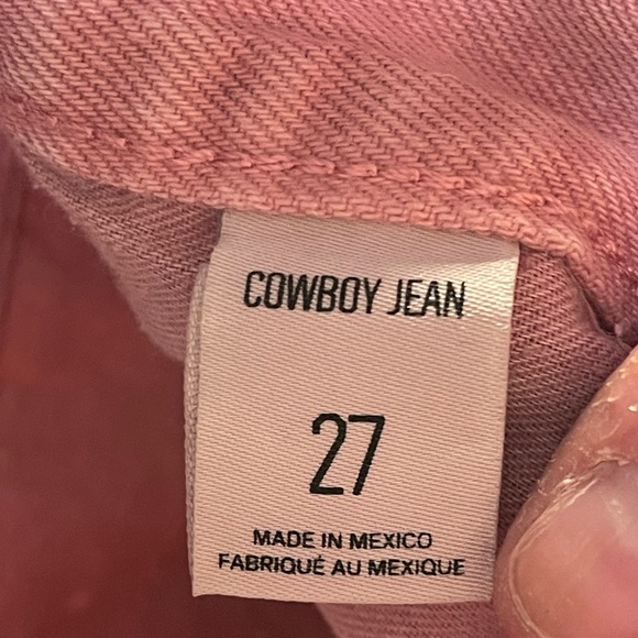🤠Urban Outfitters BDG Issa Cowboy Jeans Hi Waisted Straight Leg Pink Washed 27🎀 - Picture 10 of 11